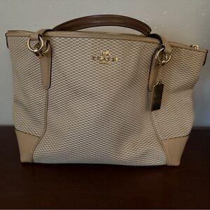 Coach Beige and Tan Shoulder Bag